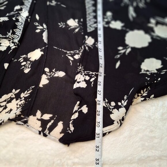 Lucky Brand Floral Kimono Sz O/S Embroidered Neutral Minimalist Boho Beach - Picture 12 of 12